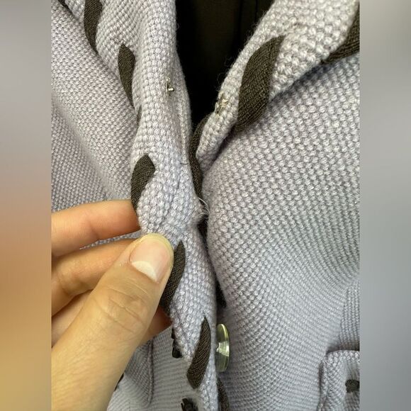 Kay Unger Mauve Purple Wool Silk Knit Blazer Twee Floral Buttons Size 8 - Picture 8 of 13